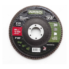 Круг пелюстковий торцевий Apro 830455 Р80 прямий 125мм Т27