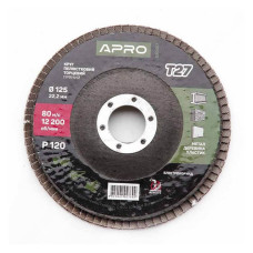 Круг пелюстковий торцевий Apro 830457 Р120 прямий 125мм Т27