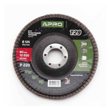 Круг пелюстковий торцевий Apro 830469 Р220 конус 125мм Т29