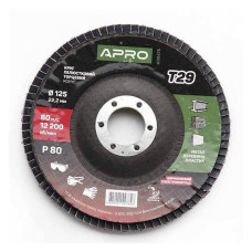 Круг пелюстковий торцевий цирконієвий Apro 830475 Р80 конус 125мм Т29