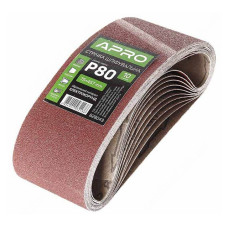 Стрічка шліфувальна нескінченна Apro 828043 75х457мм P80 10шт