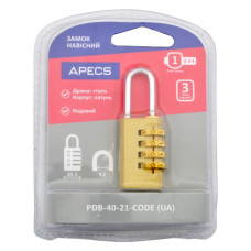 Замок навісний кодовий APECS PDB-40-21-CODE блістер