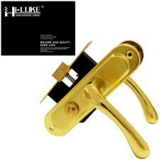 Ручка-клацанка на планці плюс поворотник HI-Luke BK18G золото