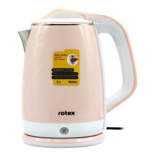 Електрочайник Rotex RKT25-P 1500Вт 2л пластик/нержавіюча сталь подвійні стінки