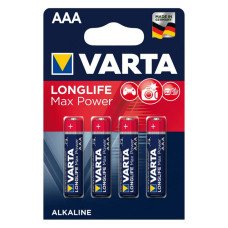 Батарейка Varta LongLife Max Power лужна AAA/LR03 мікропальчік блістер 4шт