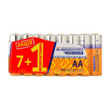 Батарейка АСКО лужна AA/LR06 пальчик 7 плюс 1 Акція