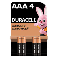 Батарейка Duracell лужна ААА / LR03 мікропальчик 4шт блістер
