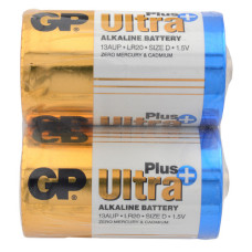 Батарейка GP Ultra Plus лужна D / LR20 великий бочонок 2шт