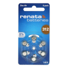 Батарейка Renata maratone ZA 312 1.4V для слухового апарату 6 шт