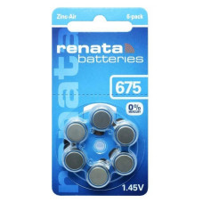Батарейка Renata maratone ZA 675 1.4V для слухового апарату 6 шт
