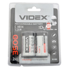Акумулятор Videx С/HR14 середня барило 3500mAh 2шт блістер