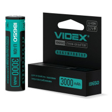 Акумулятор Videx Li-ion 18650-P 3000mAh 3.7V з захистом