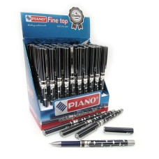 Ручка масляна Piano PT-281BK металева чорна Ручка масляна Piano PT-281BK металева чорна