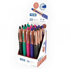 Ручка кулькова Milan 1765809120 Capsule Copper автоматична 1мм синя