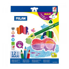 Набір кольорових олівців Milan 0722612 Maxi 12 кольорів плюс точилка