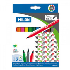 Набір фломастерів Milan 80158 тонкі 12 кольорів