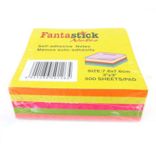 Папір для записів Fantastick Неон з липким краєм 76х76мм 300 аркушів 5 кольорів Папір для записів Fantastick Неон з липким краєм 76х76мм 300 аркушів 5 кольорів