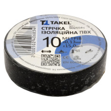 Ізолента ПВХ Takel 0.13х15мм 10м чорна