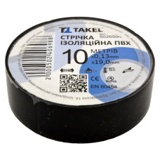 Ізолента ПВХ Takel 0.13х19мм 10м чорна