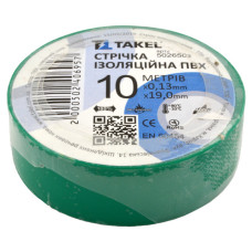 Ізолента ПВХ Takel 0.13х19мм 10м зелена