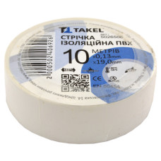 Ізолента ПВХ Takel 0.13х19мм 10м біла