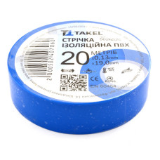 Ізолента ПВХ Takel 0.13х19мм 20м синя