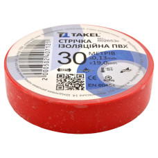 Ізолента ПВХ Takel 0.13х19мм 30м червона