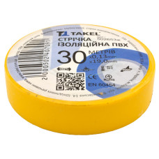 Ізолента ПВХ Takel 0.13х19мм 30м жовта