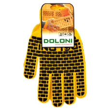 Рукавички робочі Doloni Строитель артикул 4078 б/п з ПВХ покриттям розмір 10 жовті 10 пар