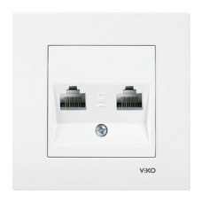 Розетка комп'ютерна подвійна Viko Karre 0034 біла