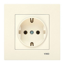 Розетка Viko Karre 0108 із заземленням крем