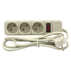 Мережевий фільтр Світлоприлад 0303 3 гнізда на 3 м із заземленням та кнопкою