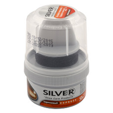 Крем-блиск Silver Premium для взуття стакан з аплікатором 50мл коричневий
