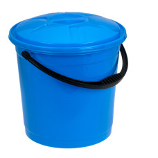 Відро для харчових продуктів R-Plastic з пластиковою ручкою і кришкою 12л синє