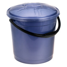 Відро для харчових продуктів R-Plastic 12л з пластиковою ручкою і кришкою фіолетове
