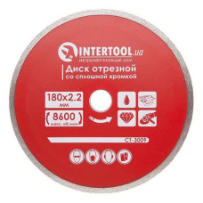 Диск відрізний Intertool CT-3009 алмазний з суцільною кромкою 180мм 22-24%