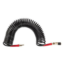Шланг Intertool PT-1793 M-Flex 6.5х10мм 10м спіральний поліуретановий з поворотним шарніром BLACK