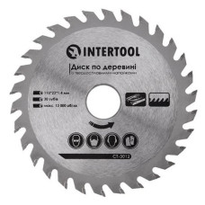 Диск пильний по дереву Intertool CT-3012 з твердосплавними напайками 115х22х1.4мм 30 зуб'їв
