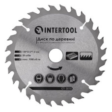 Диск пильний по дереву Intertool CT-3015 з твердосплавними напайками 150х22.2х1.5мм 27 зуб'їв