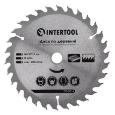 Диск пильний по дереву Intertool CT-3016 з твердосплавними напайками 160х20х1.5мм 30 зуб'їв