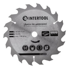 Диск пильний по дереву Intertool CT-3040 з твердосплавними напайками 185х20х1.5мм 18 зуб'їв