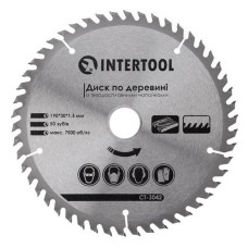 Диск пильний по дереву Intertool CT-3042 з твердосплавними напайками 190х30мм 50 зуб'їв 7500об/мин