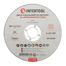 Круг відрізний по металу Intertool CT-4007 125х1.2х22.2мм