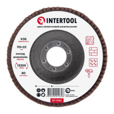 Диск шліфувальний пелюстковий Intertool BT-0103 115х22мм зерно K36