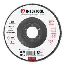 Диск шліфувальний пелюстковий Intertool BT-0104 115х22мм зерно K40