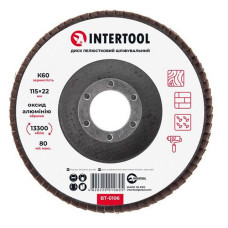 Диск шліфувальний пелюстковий Intertool BT-0106 115х22мм зерно K60