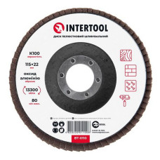 Диск шліфувальний пелюстковий Intertool BT-0110 115х22мм зерно K100