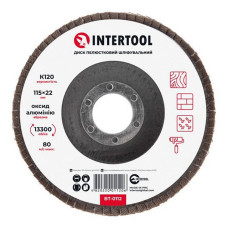 Диск шліфувальний пелюстковий Intertool BT-0112 115х22мм зерно K120