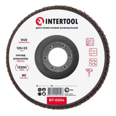Диск шліфувальний пелюстковий Intertool BT-0204 125х22мм зерно K40