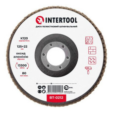 Диск шліфувальний пелюстковий Intertool BT-0212 125х22мм зерно K120